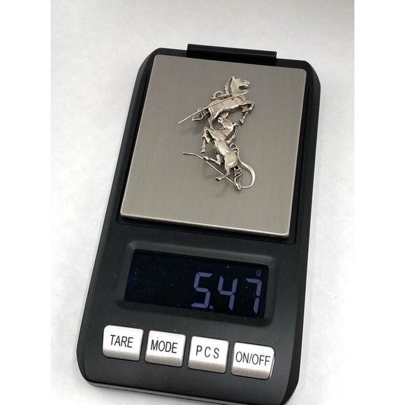 925 GS Sterling Silver Horses Earrings Drops Dangles Large - Picture 8 of 12